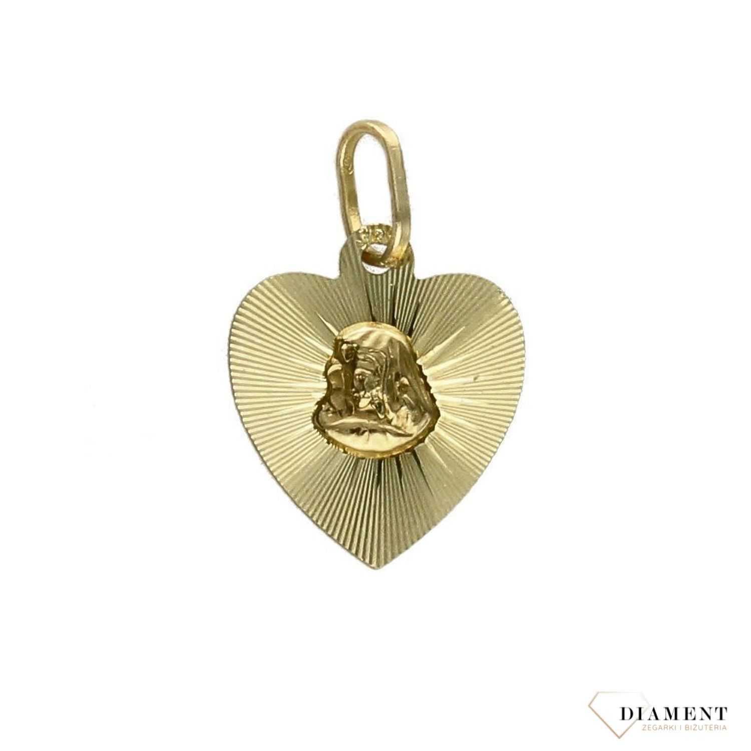 Zawieszka złota medalik Matka Boska w sercu 'Dwustronny medalik' ZA 5264.jpg